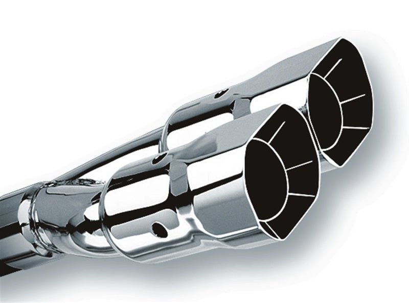 Borla Universal Polished Tip Dual Square Angle-Cut Intercooled (inlet 2 1/2in. Outlet 2 7/8 x 3 3/8i-Tips-Borla