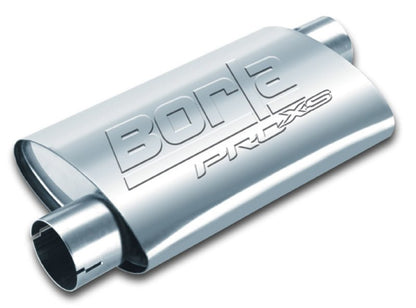 Borla Universal Pro-XS Muffler Oval 3in Inlet/Outlet Offset/Offset Notched Muffler-Muffler-Borla