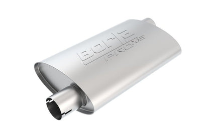 Borla Universal Pro-XS Oval 2.25in Inlet / Outlet Offset Notched Muffler-Muffler-Borla