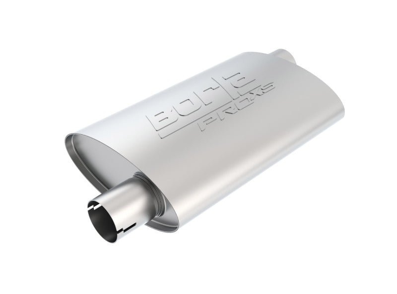 Borla Universal Pro-XS Oval 2.25in Inlet / Outlet Offset Notched Muffler-Muffler-Borla