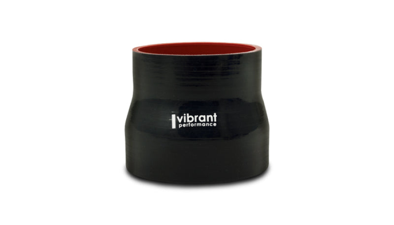 Vibrant Silicone Reducer Coupler 4.00in ID x 3.00in ID x 4.50in Long - Black