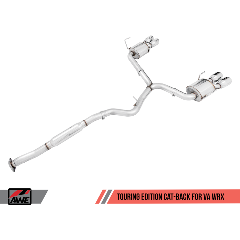 AWE Tuning 2015+ Subaru WRX VA Sedan Touring Edition Exhaust - Chrome Silver Tips (102mm)
