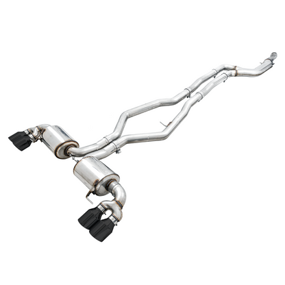 AWE Tuning 2019+ BMW M340i (G20) Non-Resonated Touring Edition Exhaust - Quad Diamond Black Tips