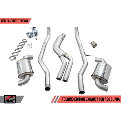 AWE Tuning 2020+ Toyota Supra A90 Non-Resonated Touring Edition Exhaust - 5in Chrome Silver Tips
