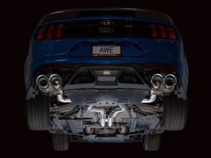 AWE Tuning 21-23 Ford Mustang Mach 1 SwitchPath Cat Back Exhaust w/ Quad Chrome Silver Tips