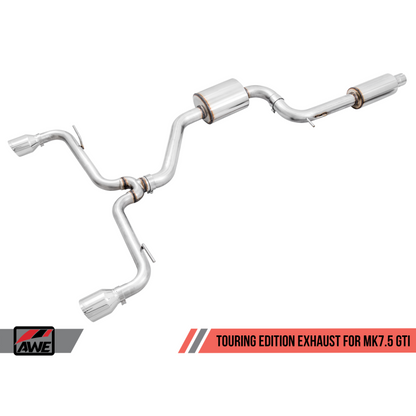 AWE Tuning Volkswagen GTI MK7.5 2.0T Touring Edition Exhaust w/Chrome Silver Tips 102mm