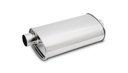 Vibrant StreetPower Oval Muffler 3.50in Inlet/Outlet (Offset-Center)