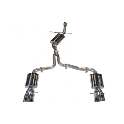 AWE Tuning Audi B8 A4 Touring Edition Exhaust - Quad Tip Polished Silver Tips - Does Not Fit Cabrio