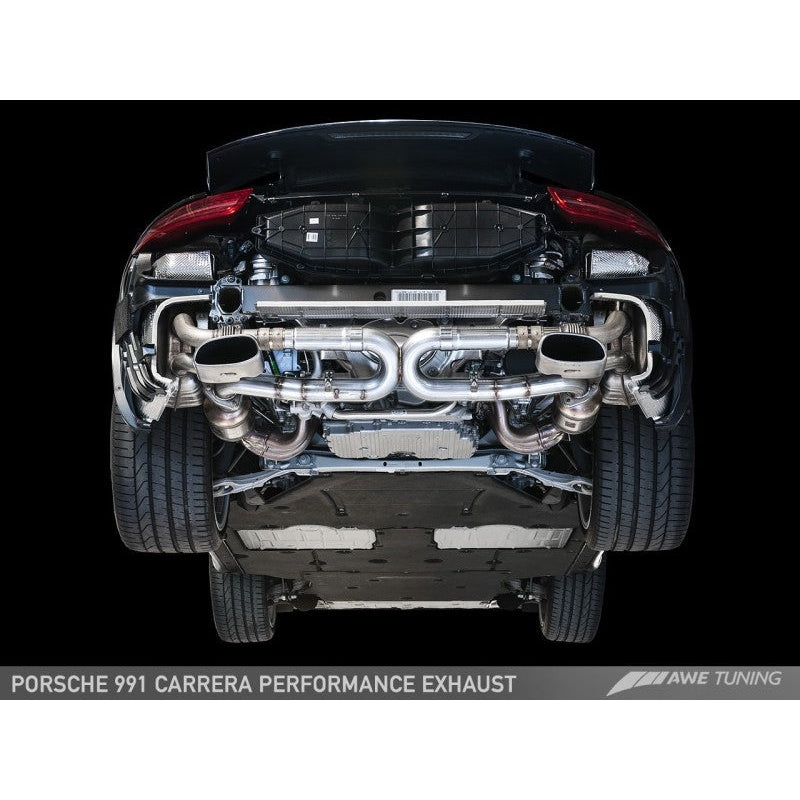 AWE Tuning 991 Carrera Performance Exhaust - Use Stock Tips