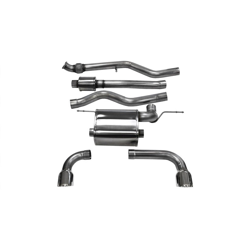 Corsa 12-14 BMW 335i Sedan AWD F30 3in Polished Touring Dual Rear Single 3.5in Tip Cat-Back Exhaust