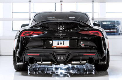 AWE Tuning 2020 Toyota Supra A90 Resonated Touring Edition Exhaust - 5in Diamond Black Tips