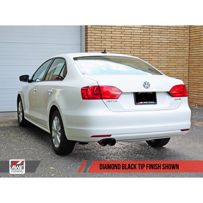 AWE Tuning Mk6 Jetta 2.5L Track Edition Exhaust - Diamond Black Tips