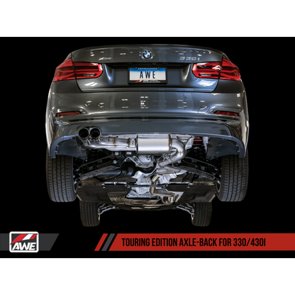 AWE Tuning BMW F3X 28i / 30i Touring Edition Axle-Back Exhaust Single Side - 80mm Black Tips