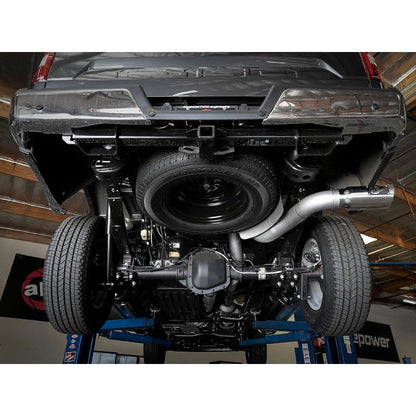 aFe Large Bore-HD 4in 409 SS DPF-Back Exh 18-19 Ford F-150 V6-3.0L (td) w/ Polished Tip