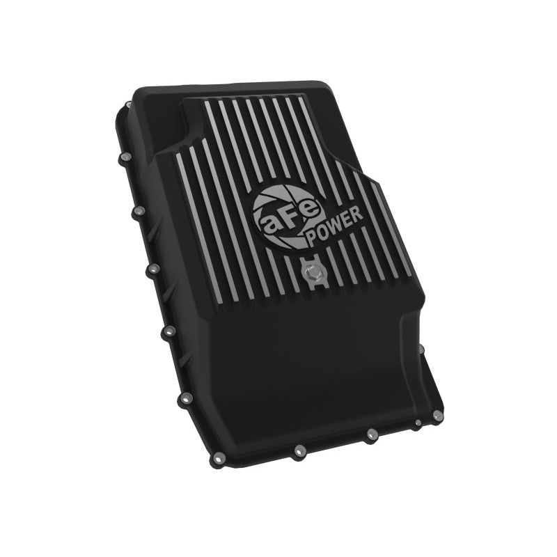 aFe 17-24 Ford F-150 10R60/10R80 Pro Series Rear Transmission Pan Black w/ Machined Fins