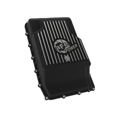 aFe 17-24 Ford F-150 10R60/10R80 Pro Series Rear Transmission Pan Black w/ Machined Fins