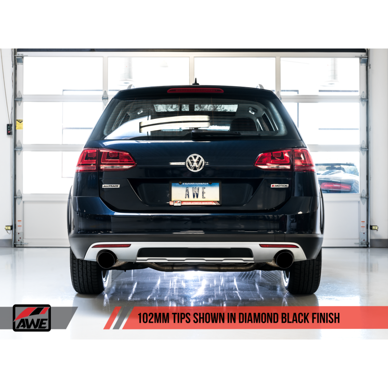 AWE Tuning VW MK7 Golf Alltrack/Sportwagen 4Motion Touring Edition Exhaust - Diamond Black Tips