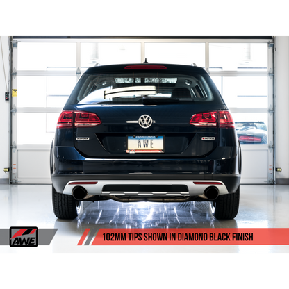 AWE Tuning VW MK7 Golf Alltrack/Sportwagen 4Motion Touring Edition Exhaust - Diamond Black Tips