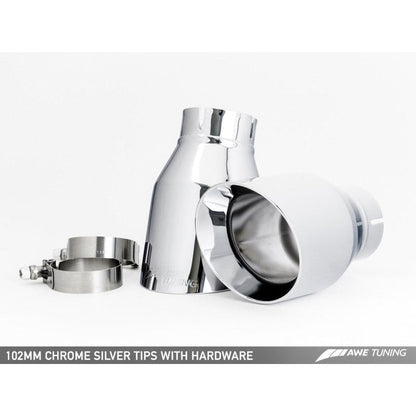 AWE Tuning Audi C7.5 A6 3.0T Touring Edition Exhaust - Quad Outlet Chrome Silver Tips