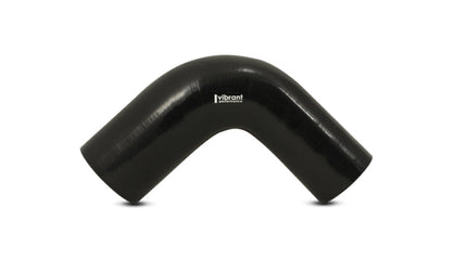 Vibrant 4 Ply Reinforced Silicone 90 degree Transition Elbow - 2.5in I.D. x 2.75in I.D. (BLACK)
