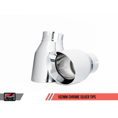 AWE Tuning Audi 8R Q5 2.0T Touring Edition Exhaust - Polished Silver Tips