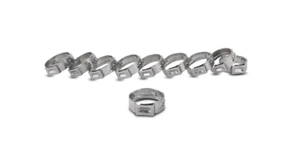 Vibrant One Ear Stepless Pinch Clamps 12.8-15.3mm clamping range (Pack of 10) SS 7mm band width