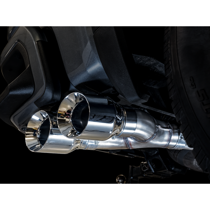 AWE Tuning 4th Gen GM 1500 5.3L 0FG Catback Dual Side Exit (Flat Bumper) - Chrome Tips