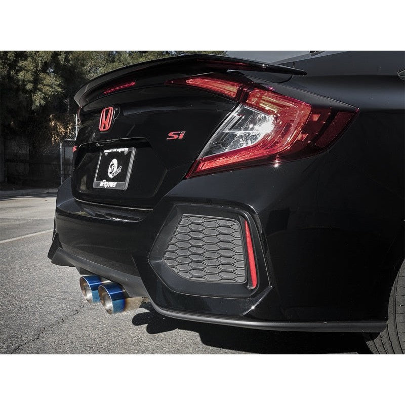 aFe Takeda 3in 304 SS Cat-Back Exhaust System w/ Blue Tips 2017+ Honda Civic Si 4Dr I4 1.5L (t)