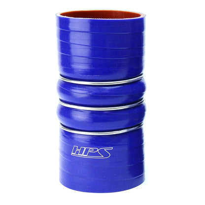 HPS 4 inch ID 6 inch Long Blue Silicone Charge Air Cooler CAC Hose Double Hump Coupler Bellow Cold Side High Temp 4-ply Reinforced 102mm CAC-400-COLD
