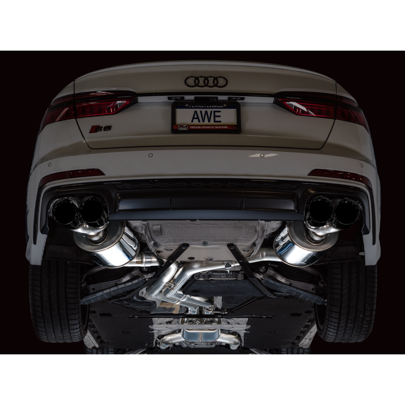 AWE Tuning 19-23 Audi C8 S6/S7 2.9T V6 AWD Touring Edition Exhaust - Diamond Black Tips