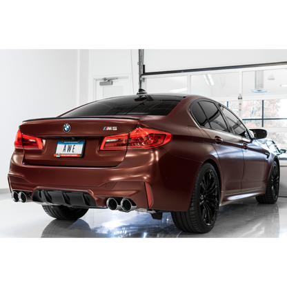 AWE Tuning 18-19 BMW M5 (F90) 4.4T AWD SwitchPath Axle-back Exhaust - Diamond Black Tips