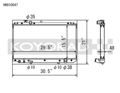 Koyo 97-05 Toyota Aristo / Lexus GS300 Radiator