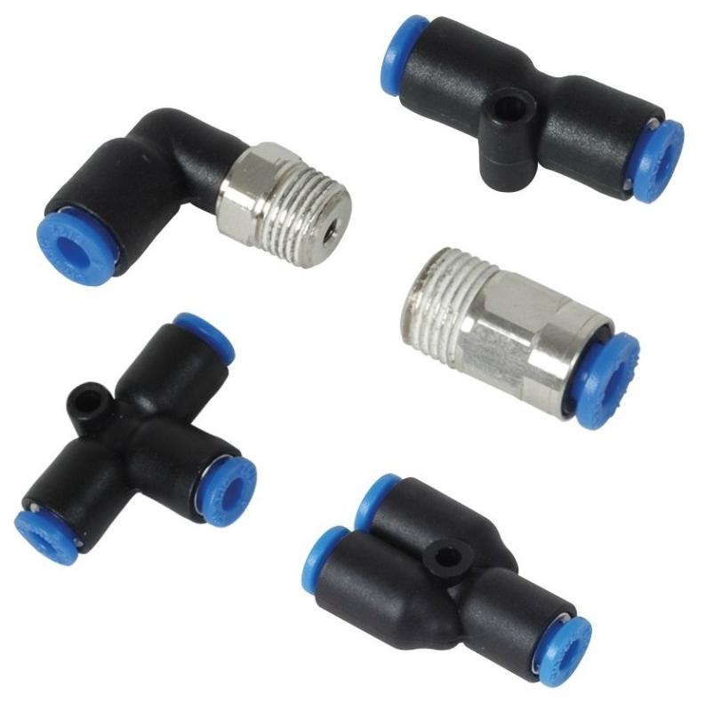 Vibrant Union Straight Pneumatic Vacuum Fitting - for use with 1/4in (6mm) OD tubing
