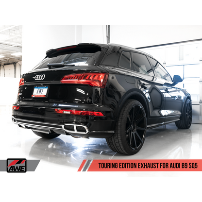 AWE Tuning Audi B9 SQ5 Non-Resonated Touring Edition Cat-Back Exhaust - No Tips (Turn Downs)