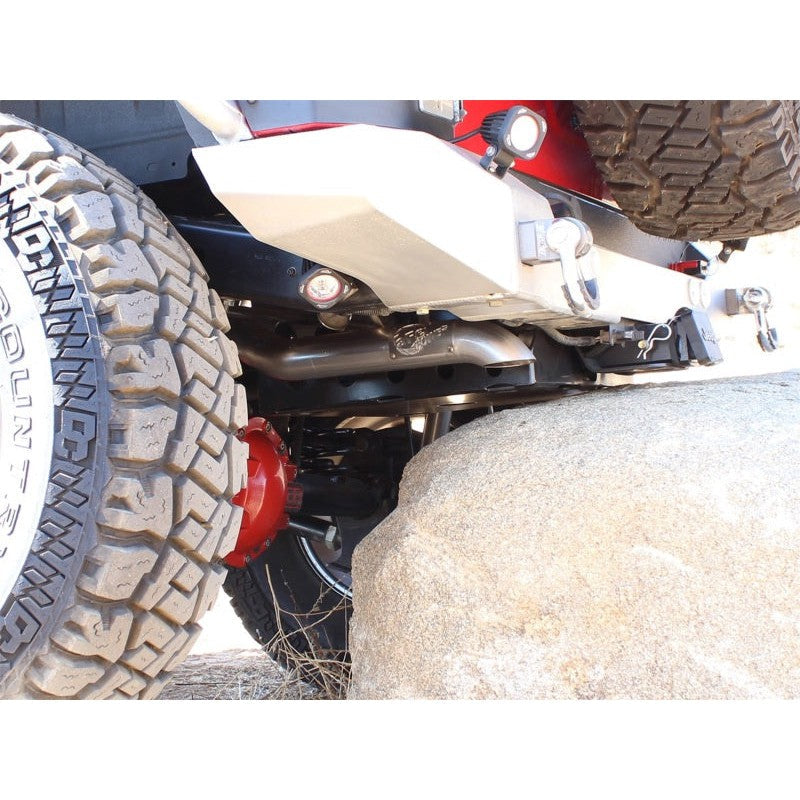 aFe MACHForce XP Exhaust Cat-Back 3in SS-409 Hi-Tuck inRBin 12-14 Jeep Wrangler Unlimited V6 4Dr