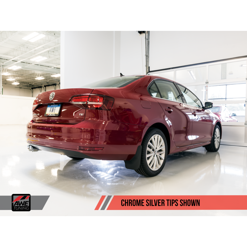 AWE Tuning Mk6 GLI 2.0T - Mk6 Jetta 1.8T Track Edition Exhaust - Polished Silver Tips