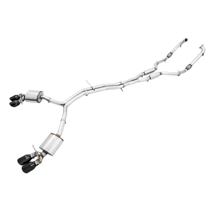 AWE Tuning Audi B9 S4 SwitchPath Exhaust - Non-Resonated (Black 102mm Tips)