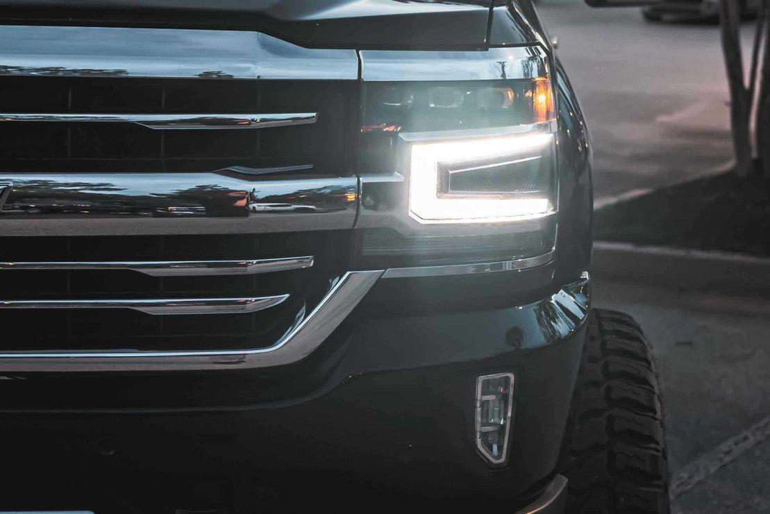 Chevrolet Silverado 1500 (16 - 18): Morimoto XB LED Headlights - Headlight Trim - Morimoto XB LED Headlights