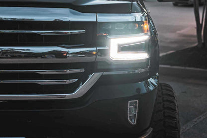 Chevrolet Silverado 1500 (16 - 18): Morimoto XB LED Headlights - Headlight Trim - Morimoto XB LED Headlights