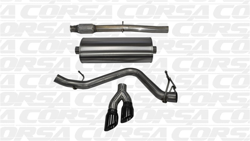Corsa 14-19 GMC Sierra/Chevy Silv 1500 Crew Cab/Short Bed 5.3L V8 Black Sport Single Side CB Exhaust-Catback-CORSA Performance