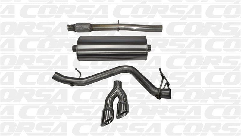 Corsa 14-19 GMC Sierra/Chevy Silv 1500 Crew Cab/Short Bed 5.3L V8 Polished Sport Single Side CB Exh-Catback-CORSA Performance