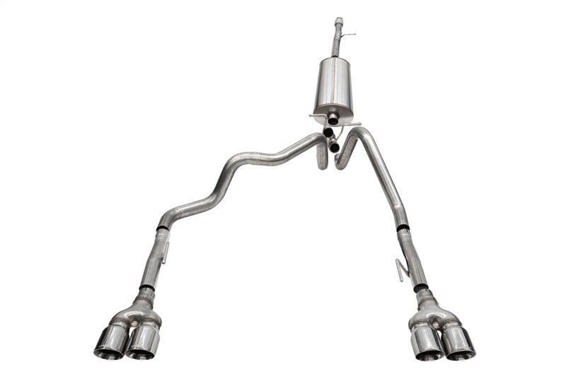 Corsa 19-23 Chevrolet Silverado 1500 Cat-Back Dual Rear Exit with Twin 4in Polished Pro-Series Tips-Catback-CORSA Performance