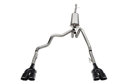 Corsa 19-23 GMC Sierra 1500 Cat-Back Dual Rear Exit with Twin 4in Black Powder Coat Pro-Series Tips-Catback-CORSA Performance