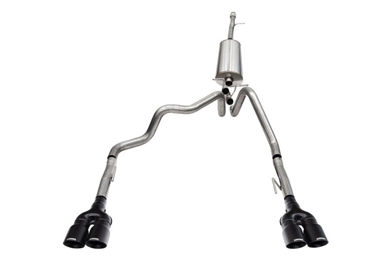 Corsa 19-25 Chevy Silverado 1500 CatBack Dual Rear Exit with Twin 4in Black Powder Ct ProSeries Tips-Catback-CORSA Performance