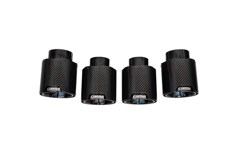 Corsa 20-25 Chevrolet Corvette C8 RWD 4.5in Carbon Fiber Black PVD Tip Kit (For Corsa Exhaust Only)-Tips-CORSA Performance