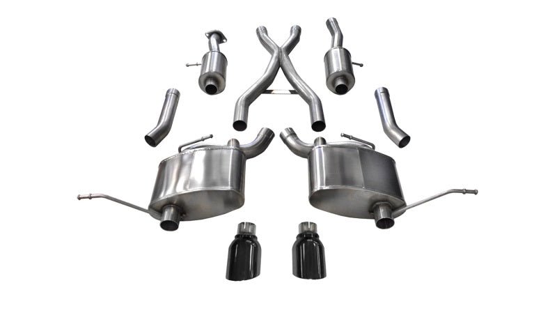 Corsa 2011-2021 Jeep Grand Cherokee Black 2.5in Dual Rear Exit Cat-Back Exhaust-Catback-CORSA Performance