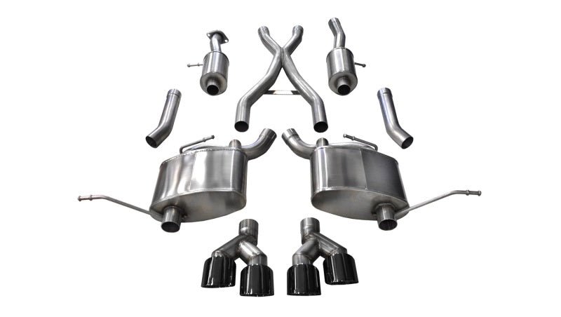 Corsa 2014-2021 Jeep Grand Cherokee Summit Edition Black 2.5in Dual Rear Exit Cat-Back Exhaust-Catback-CORSA Performance