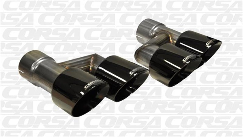 Corsa 2015-2017 Ford Mustang GT 5.0 Black Quad Tips Kit-Tips-CORSA Performance
