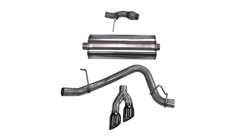 Corsa 2015-2020 Chevy Tahoe/GMC Yukon Cat-Back Exhaust Sport 3in Single Side Twin Black 4in Tips-Catback-CORSA Performance
