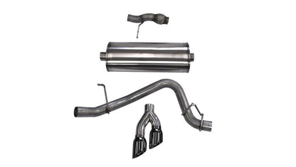Corsa 2015-2020 Chevy Tahoe/GMC Yukon Cat-Back Exhaust Sport 3in Single Side Twin Black 4in Tips-Catback-CORSA Performance